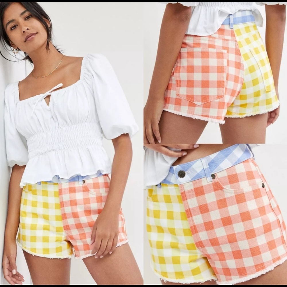 NWT Farm Rio for Anthropologie gingham shorts